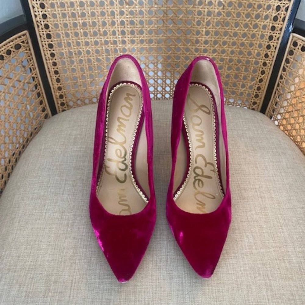 Sam Edelman Fuschia Velvet Hazel Pumps